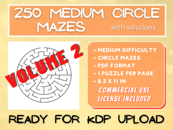 250 Medium Circle Mazes V002: A Puzzle Book