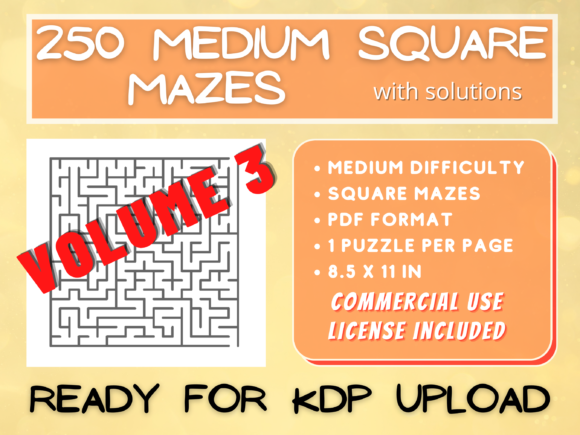 250 Medium Square Mazes V003: A Creative and Engaging Puzzle Book for Adults