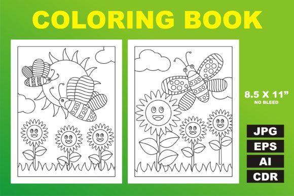 Exploring the Beauty and Versatility of a Coloring Book Butterfly Sun Flower Design
