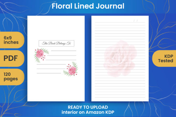 Floral Lined Journal Pages for KDP