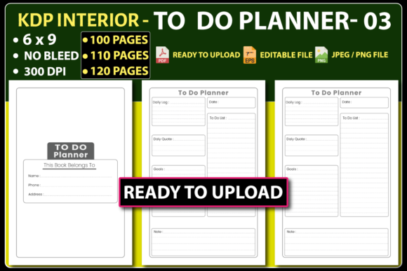 To Do Planner – KDP INTERIOR - 3: A Comprehensive Tool for Your Publishing Workflow